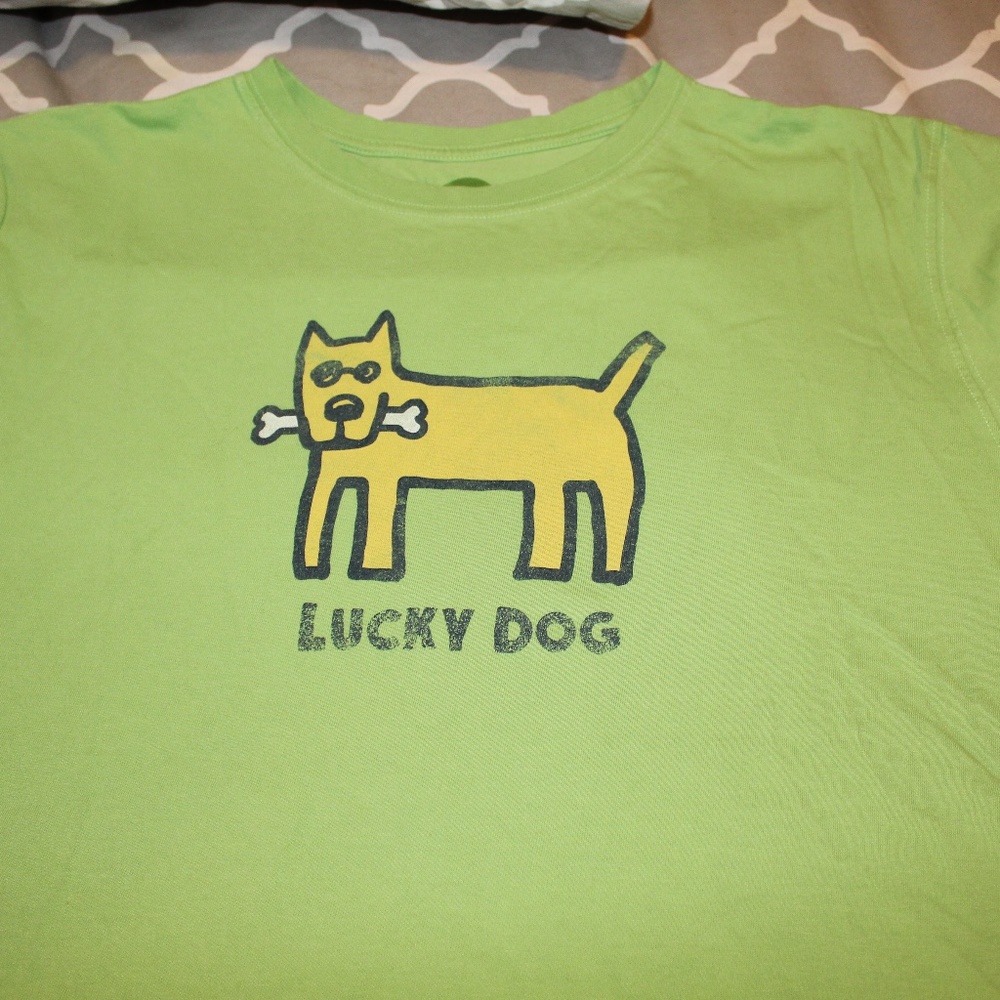 Life is Good - Lucky Dog Tee (Lime Green)